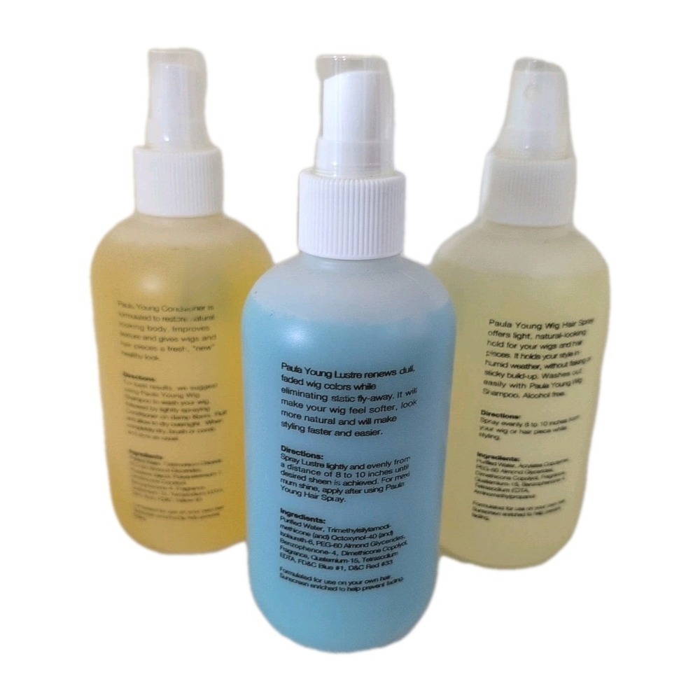 Paula Young 8oz. Wig Care Set Conditioner, Hair Spray &  Lustre Sheen - NEW? - Picture 3 of 3